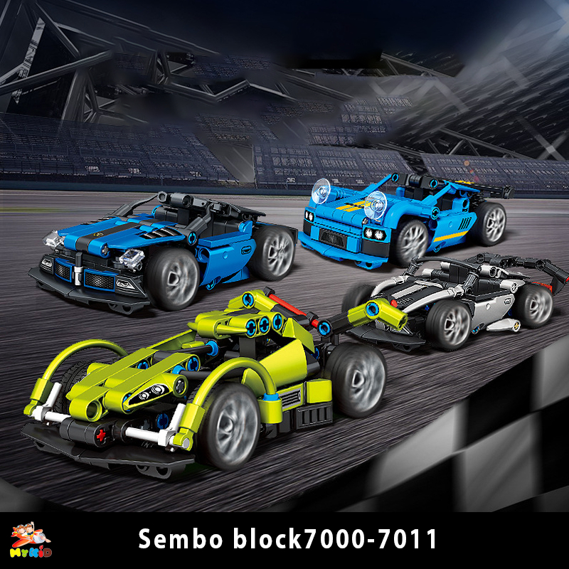Đồ chơi lego lắp ráp ô tô thể thao nhiều màu sắc tỷ lệ 1:24, Sembo block 7000-7011, Mô hình xe ô tô thể thao
