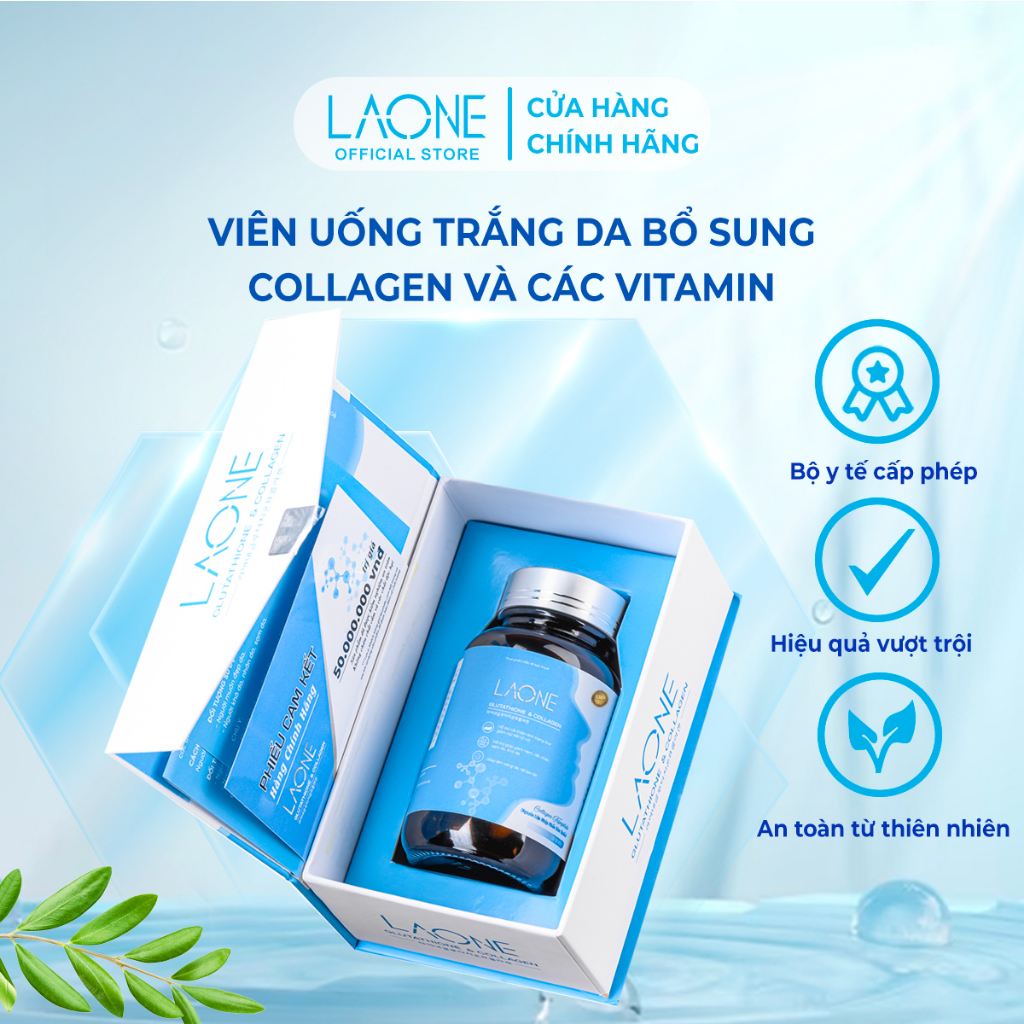 Viên uống trắng tăng nội tiết tố Glutathione Collagen LAONE Hàn Quốc 30 viên