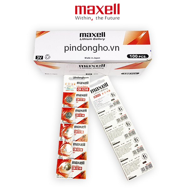 Pin Đồng Hồ CR1216 1216 Maxell Lithium 3V - Pin Cúc Áo Nhập Khẩu Từ Nhật Bản