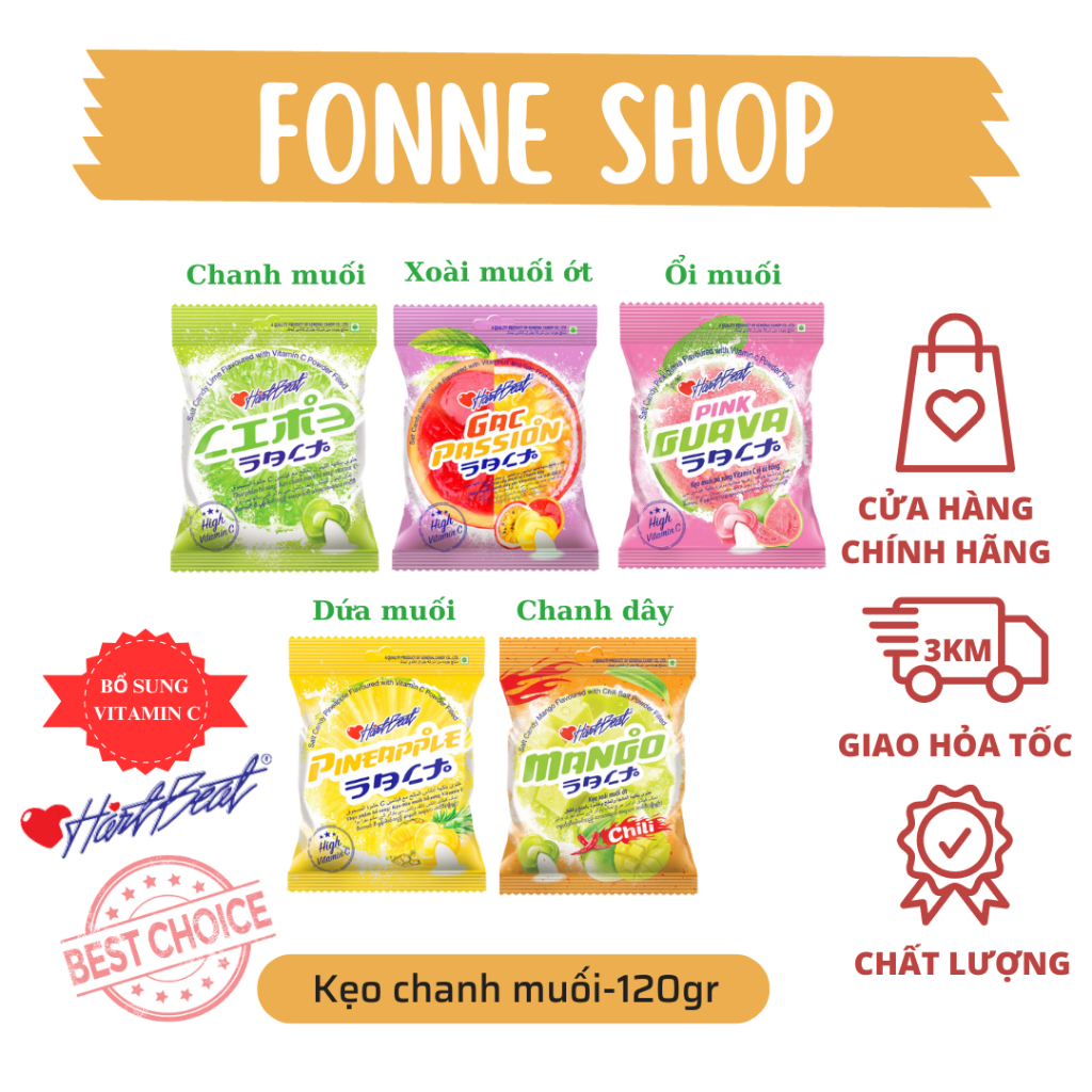 Kẹo chanh muối Thái Lan 120g bổ sung VitaminC tăng cường sức đề kháng Fonne Shop.