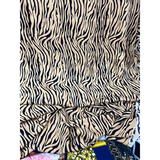 Vải lụa Mango ngựa vằn may đầm bộ jumpsuit X6750