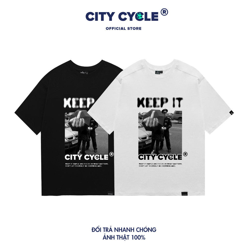 Áo Thun Local Brand Keep It City Cycle cotton in hình oversize nam nữ form rộng