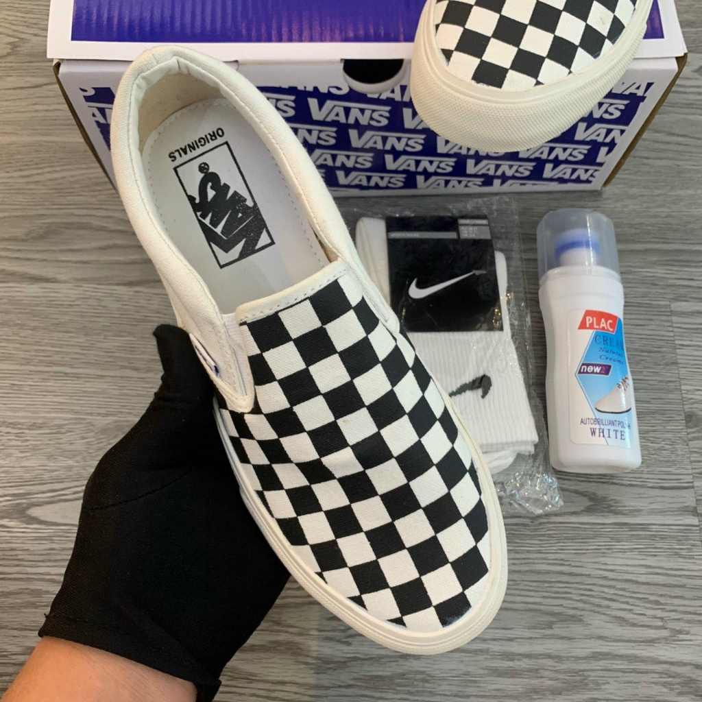 Giày Thể Thao Vans Slip On Caro Loại 1