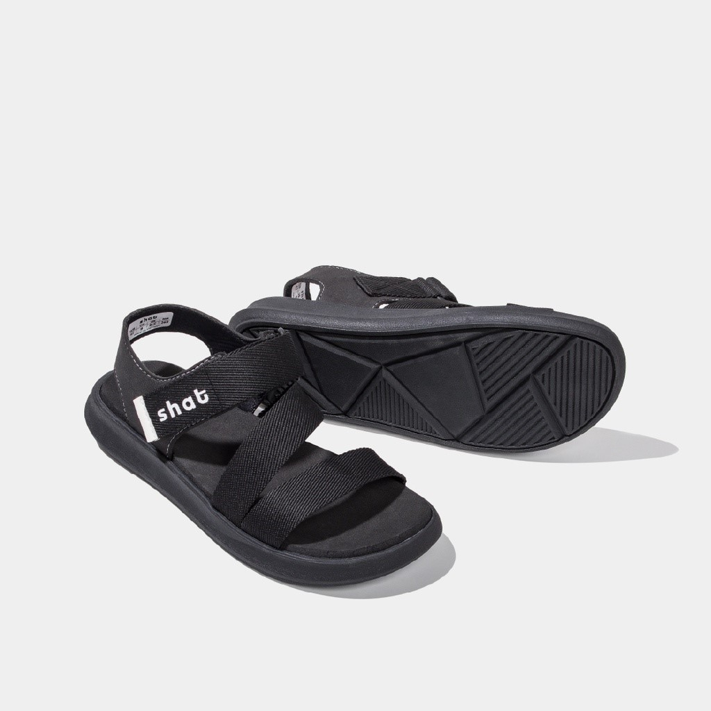 Giày Sandals Unisex Thời Trang Shondo S2 Full Đen / XANH