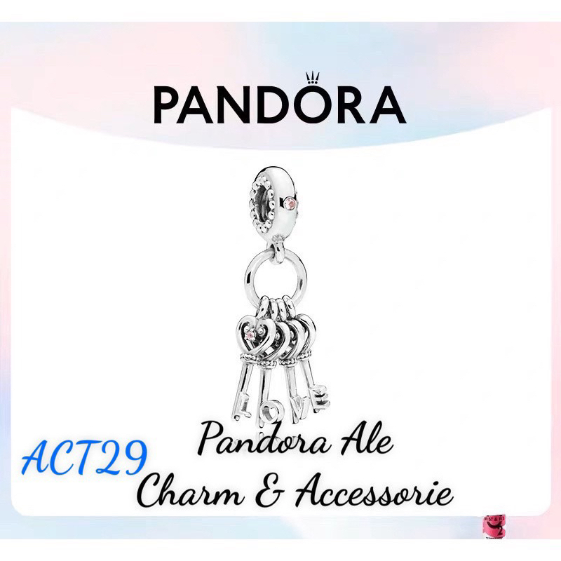 PAN ALE CHARM TREO CHÙM CHÌA KHOÁ HÌNH TIM ĐÍNH ĐÁ