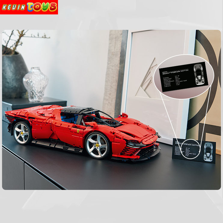 Đồ Chơi Lắp Ráp Kiểu Lego TECHNIC Mô Hình Siêu Xe FERRARI DAYTONA SP3 V12 Điều Khiển Từ Xa RC Với 3750+PCS