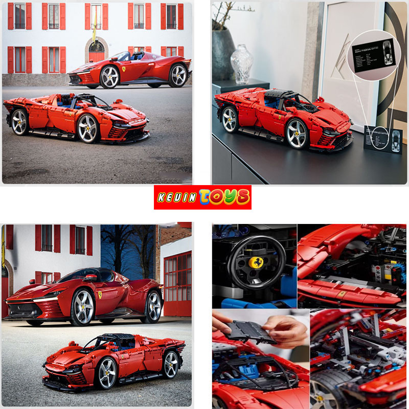 Đồ Chơi Lắp Ráp Kiểu Lego TECHNIC Mô Hình Siêu Xe FERRARI DAYTONA SP3 V12 Điều Khiển Từ Xa RC Với 3750+PCS