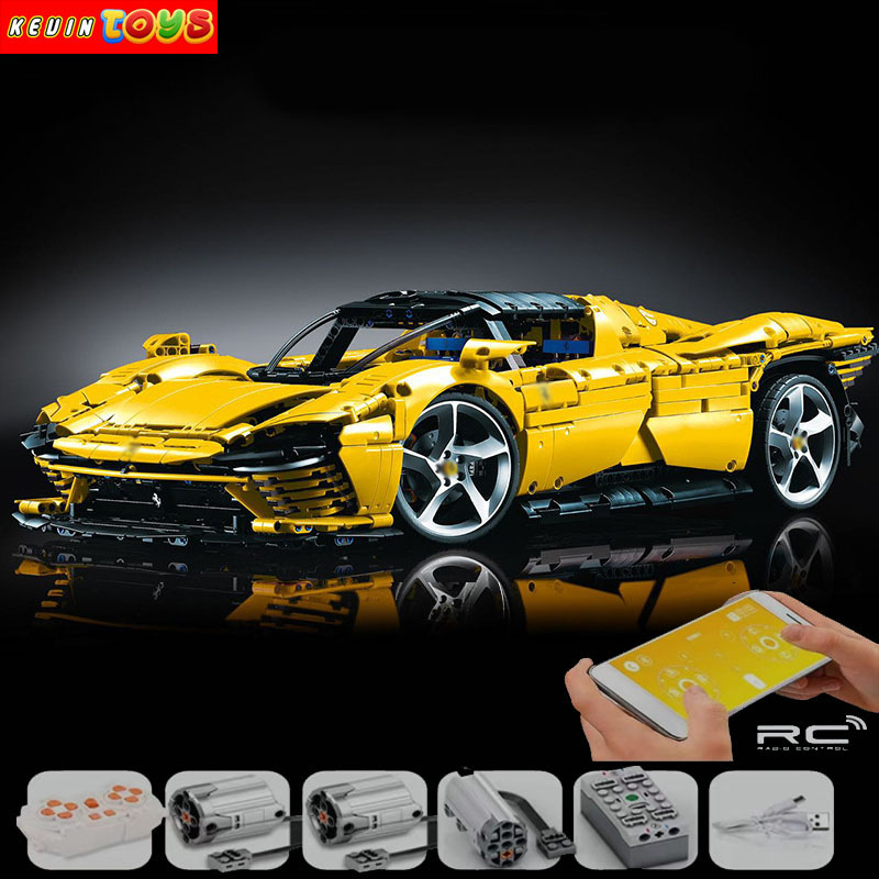 Đồ Chơi Lắp Ráp Kiểu Lego TECHNIC Mô Hình Siêu Xe FERRARI DAYTONA SP3 V12 Điều Khiển Từ Xa RC Với 3750+PCS