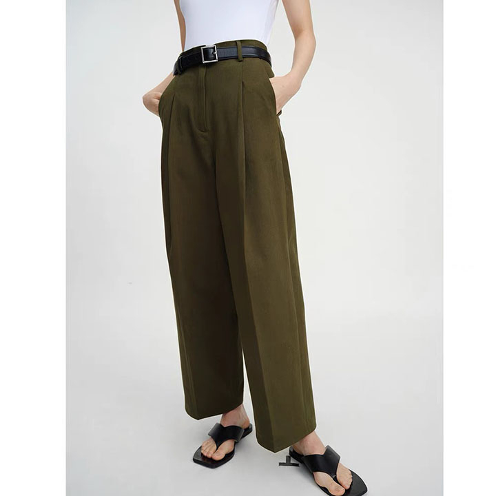 Quần suông ống rộng nữ 1 ly lớn chất vải Linen Premium sang trọng ArcticHunter, có 2 màu lựa chọn (Xanh than, Xanh rêu)