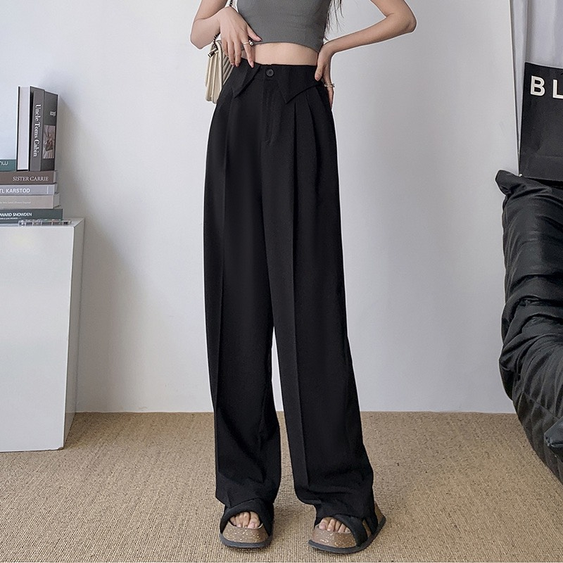 Quần Culottes suông Heppy dáng dài cạp bẻ _Q1002