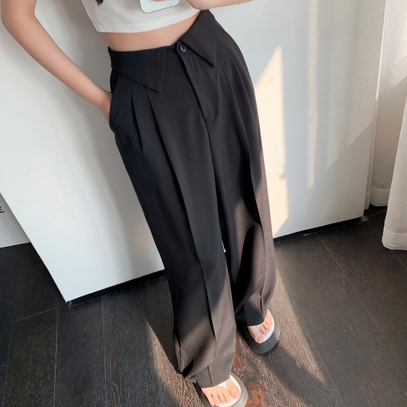 Quần Culottes suông Heppy dáng dài cạp bẻ _Q1002