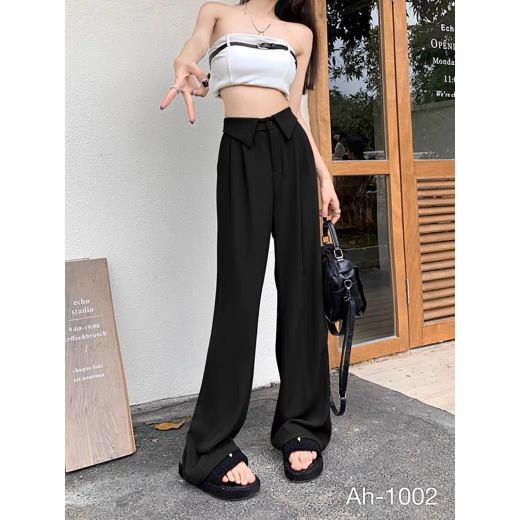 Quần Culottes suông Heppy dáng dài cạp bẻ _Q1002