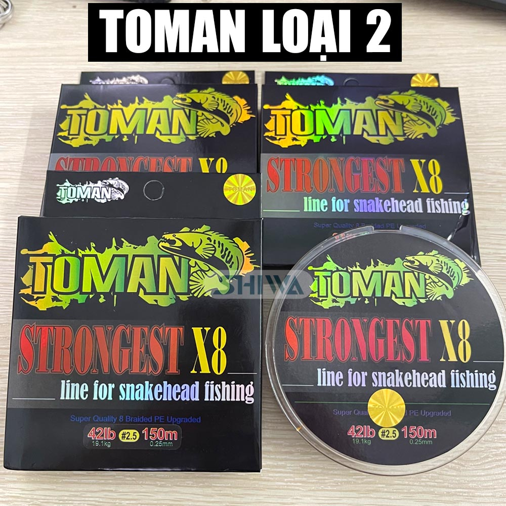 Dây Dù Câu Cá TOMAN X8 Strongest 150M Đủ Szie - Dù Câu Lure Siêu Bền Phụ Kiện Đồ Câu Shiwa