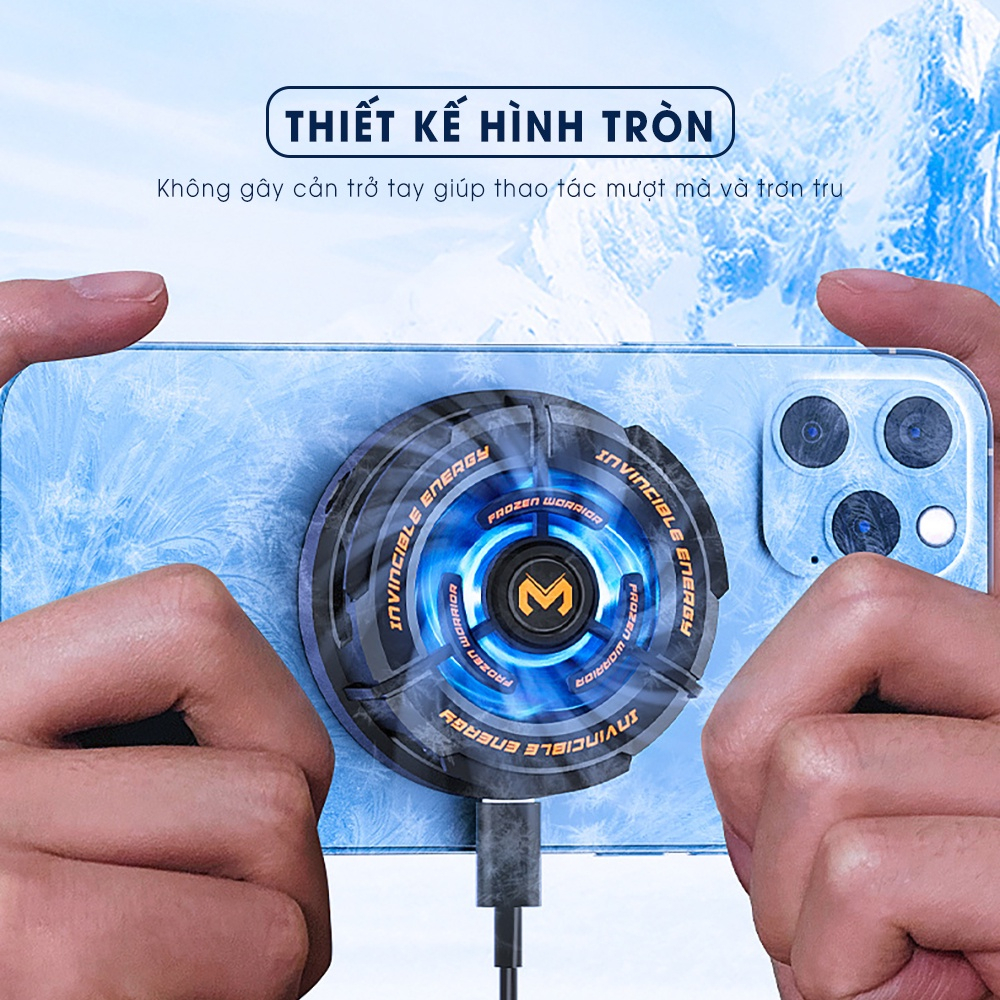 Quạt tản nhiệt điện thoại sò lạnh MEMO CX02 nam châm từ tính gaming đèn led RGB dùng được tablet chơi game mobile