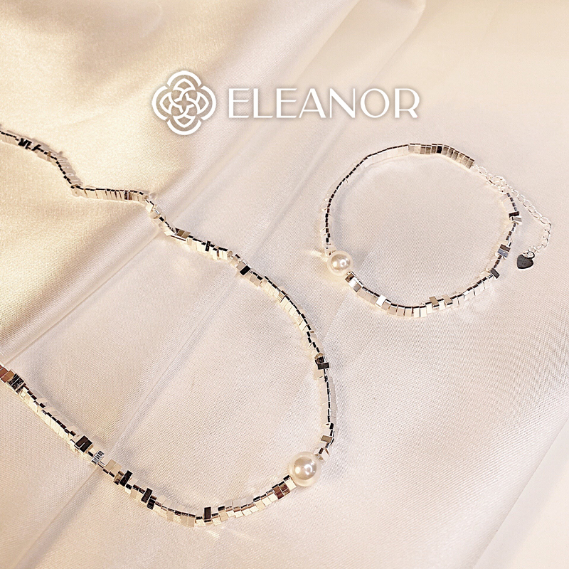 Dây chuyền lắc tay nữ Eleanor Accessories bộ trang sức đính ngọc trai nhân tạo phụ kiện trang sức 5619