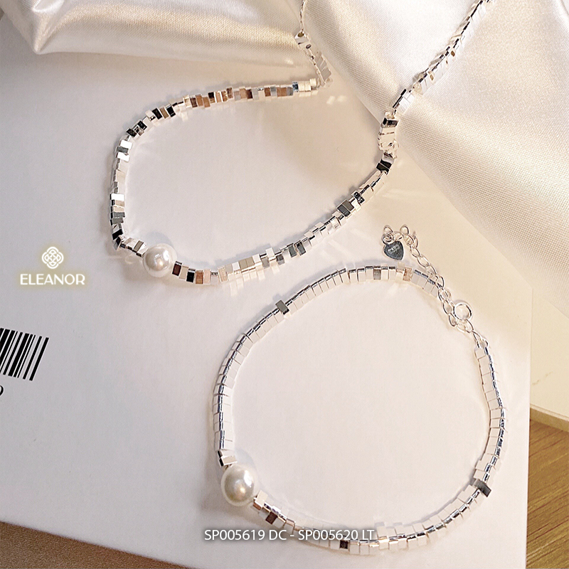 Dây chuyền lắc tay nữ Eleanor Accessories bộ trang sức đính ngọc trai nhân tạo phụ kiện trang sức 5619