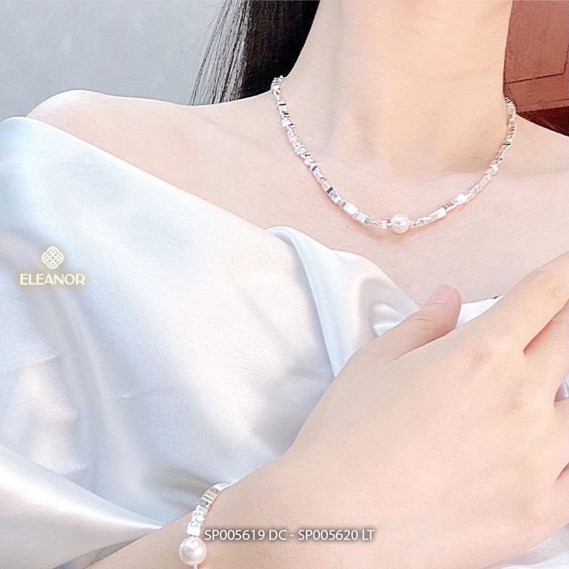 Dây chuyền lắc tay nữ Eleanor Accessories bộ trang sức đính ngọc trai nhân tạo phụ kiện trang sức 5619