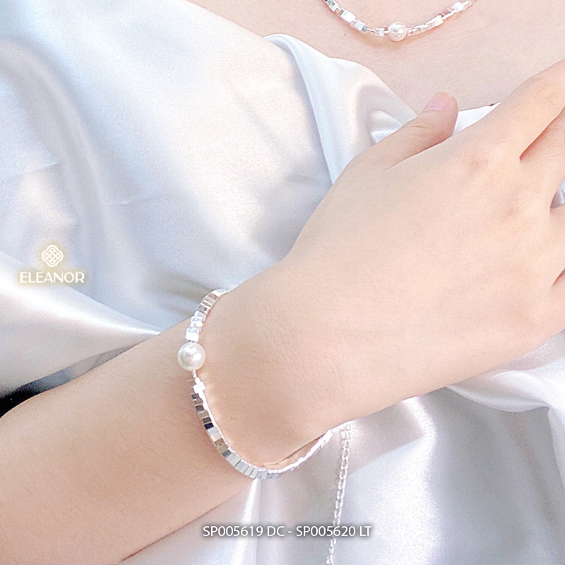 Dây chuyền lắc tay nữ Eleanor Accessories bộ trang sức đính ngọc trai nhân tạo phụ kiện trang sức 5619