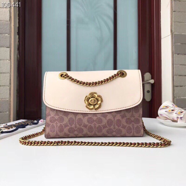 Túi xách nữ đeo chéo, đeo vai coach khoá hoa trà thời trang hàn quốc