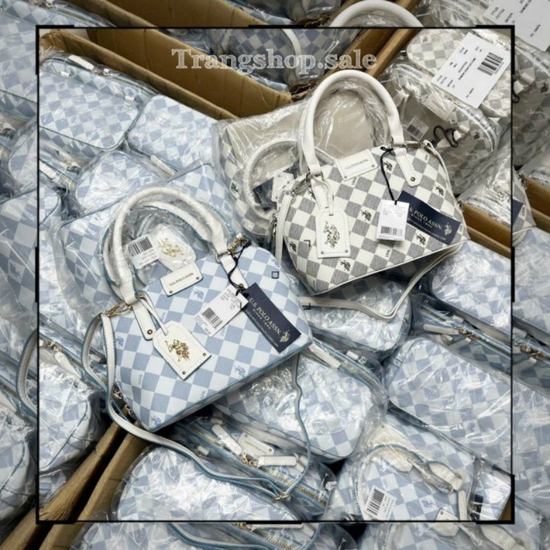 TÚI xách nữ US POLO ASSN Diamon có quai xách, signature dome dáng hến