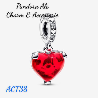 Pan ale charm treo tim đính đá đỏ hoạ tiết mickey disney