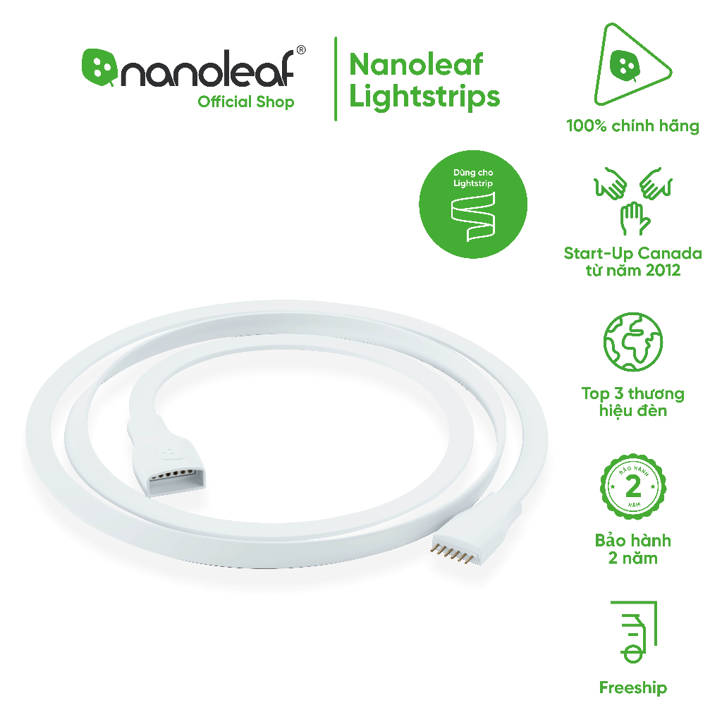 Dây nối dài đèn LED RGB 1 mét 1:1 splitter dành cho Nanoleaf Essentials Lightstrips
