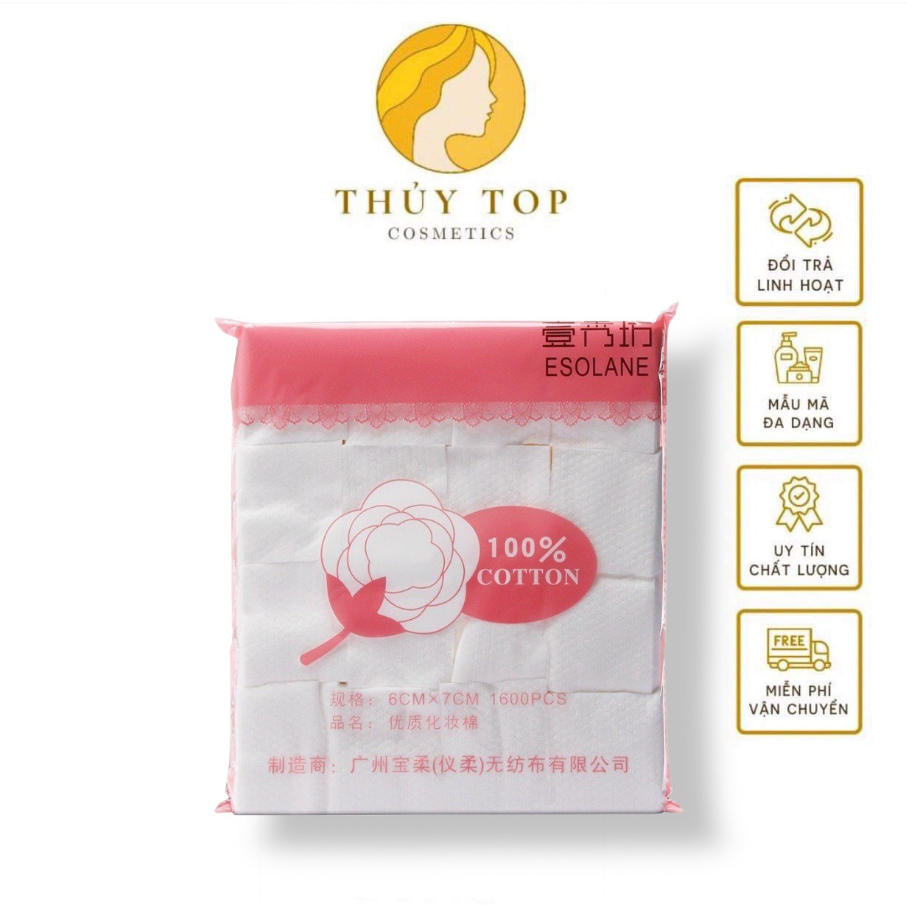 Set 1600 Miếng Bông Tẩy Trang Dày Dặn Bằng Cotton Không Dệt Tiện Dụng