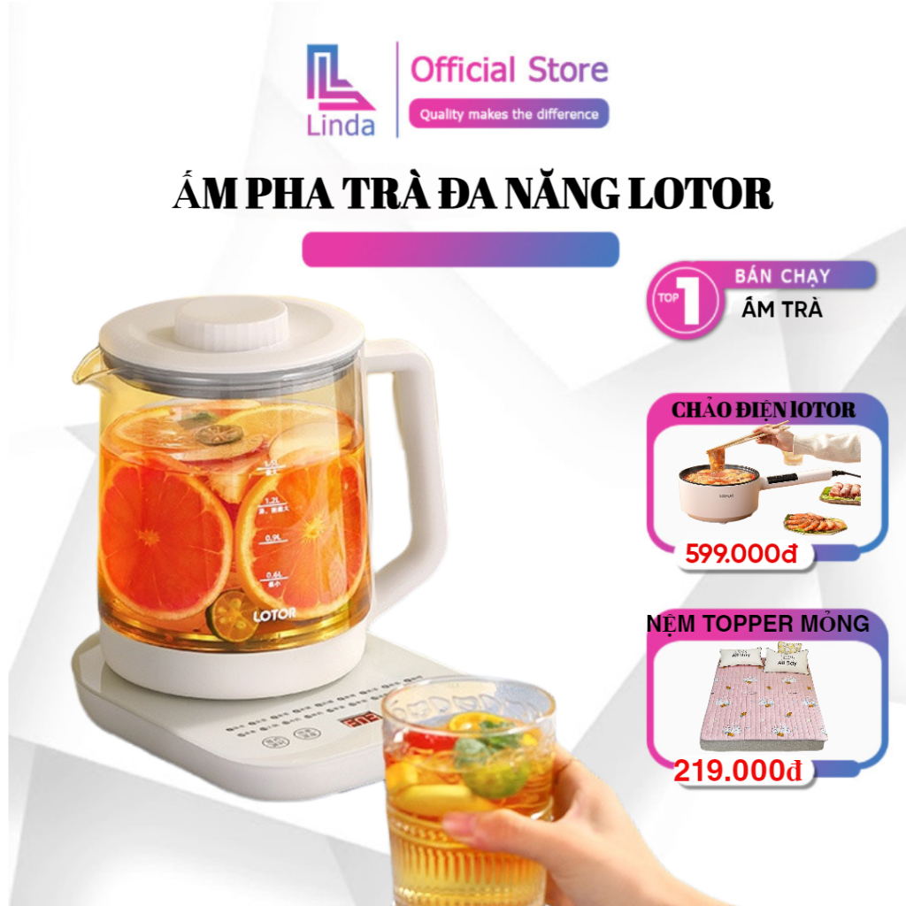 Ấm Siêu Tốc LOTOR H17, Bình Pha Trà Đa Năng Dùng Chưng Yến, Luộc Rau Củ Quả, Đun Thuốc Bắc, Hâm Nóng Đồ Ăn, Khử Clo
