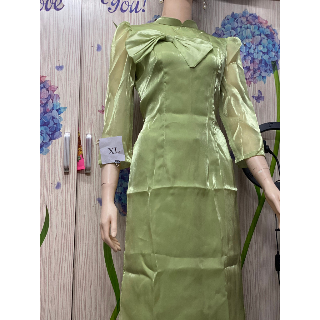 Áo dài tơ ống 4 tà hàng lẻ szie sale rẻ