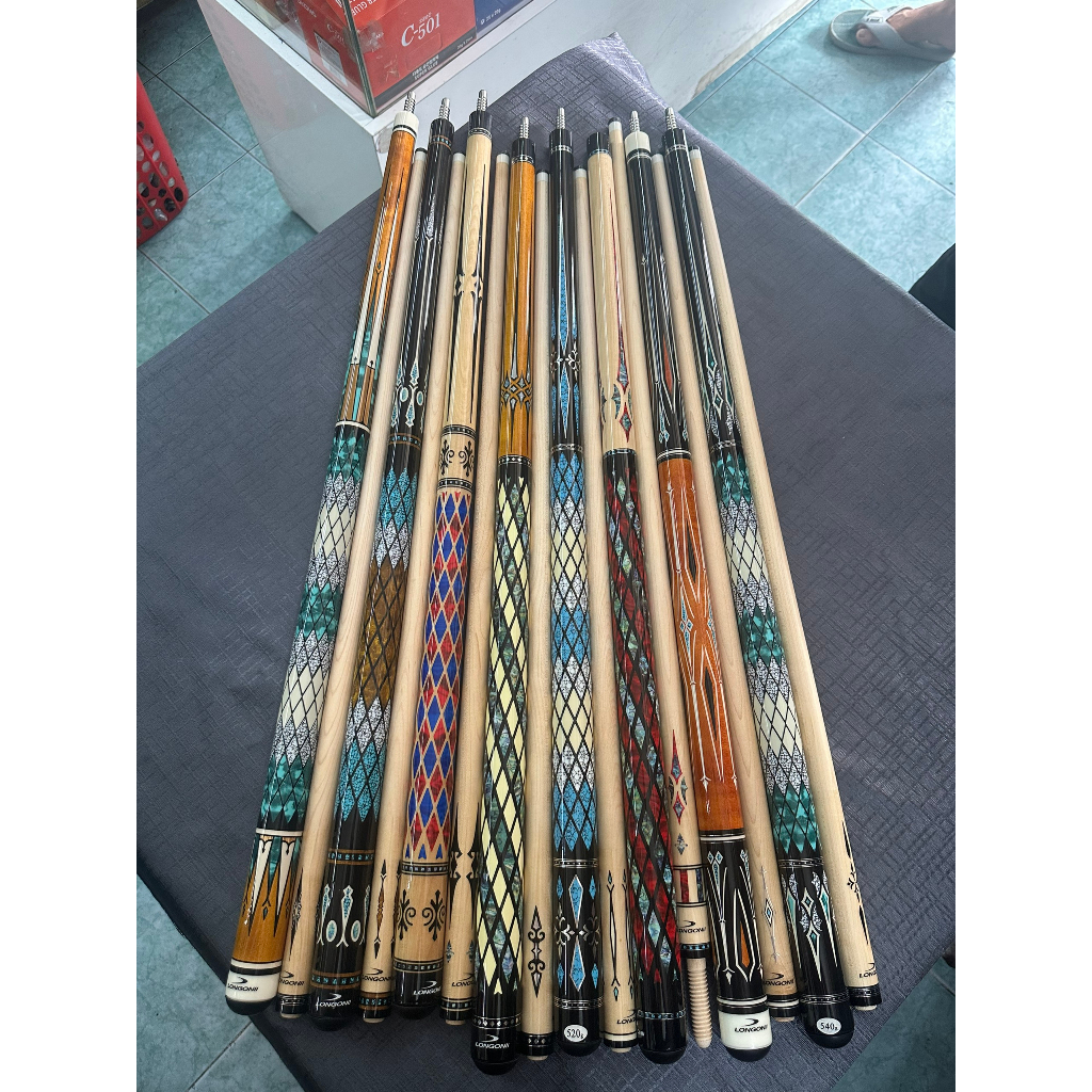 Cơ Bida Lip - 3c Mẫu Longo 06 ( Bao gồm bao cơ , bao tay , cơ Bida ).