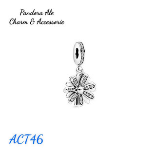 Pan ale charm treo hoa cúc đính đá trắng bạc s925
