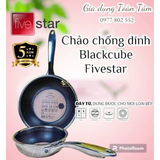 Chảo chống dính BlackCube Fivestar 16, 20, 22, 24, 26, 28 cm. Chảo chống trầy tổ ong Black Cube dùng được bếp từ