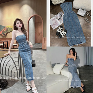 Đầm váy jean bò denim cúp ngực body , sexxy dáng dài thiết kế cao cấp QCCC 008