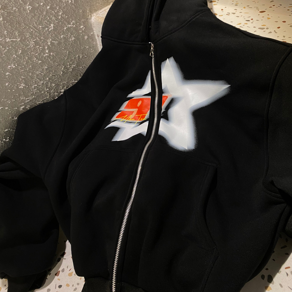 Áo hoodie zip boxy 9Star unisex nỉ ngoại local brand - Áo khoác nỉ dây kéo form crop trơn nam nữ 3 màu - MOUTEE.SG