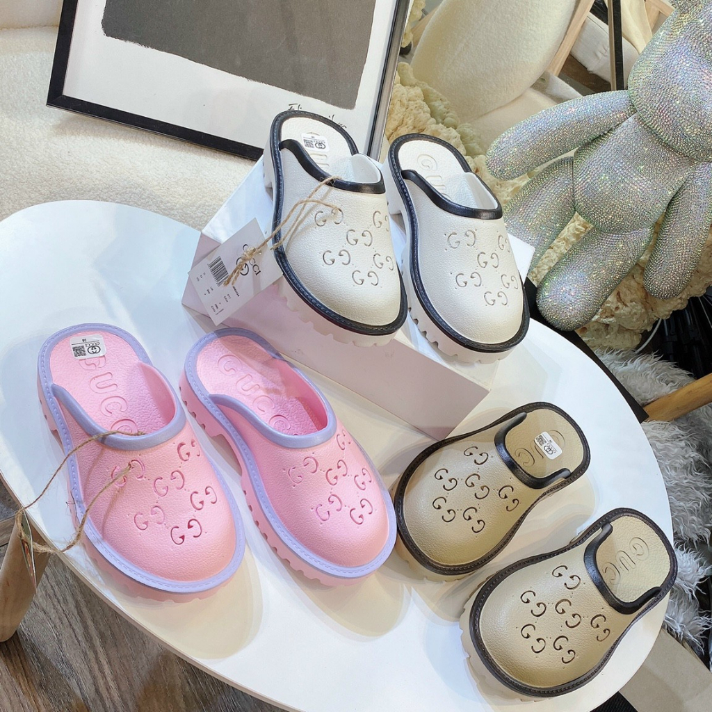 Siêu phẩm Dép Sục đúc gc letty shoes hàng fullbox cao 3cm chuẩn au nhiều màu siêu xinh đế bằng êm chân dể mang