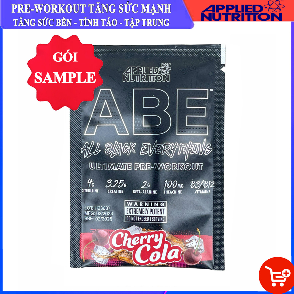 Gói dùng thử Sample - Pre workout ABE của Applied - Tăng sức mạnh tập luyện, tăng tỉnh táo tập trung - Hàng chính hãng