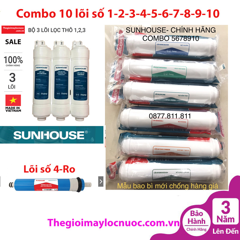 Bộ lõi 1,2,3 Sunhouse ĐÚC nối nhanh - Chính hãng