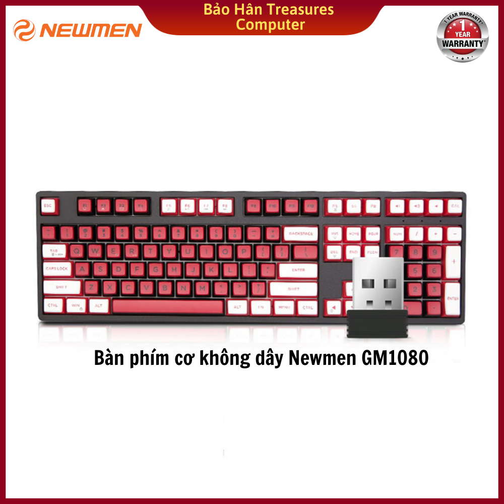 Bàn phím cơ không dây Newmen GM1080 phiên bản đặc biệt dành cho gaming và typing tốc độ cao - Hàng Chính Hãng