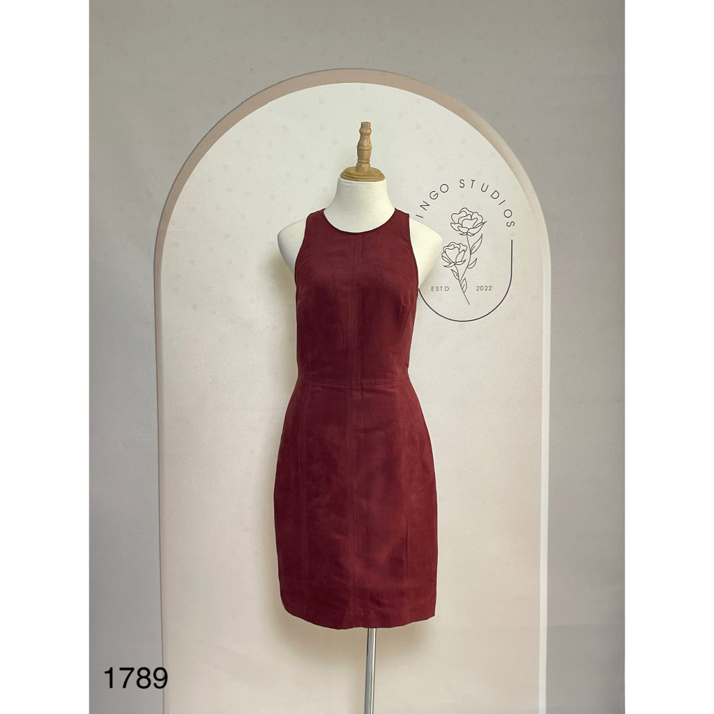 V1789 Váy BANANA REPUBLIC Hàng hiệu chính hãng thời trang nữ màu đỏ size 0 Secondhand thanh lý ký gửi