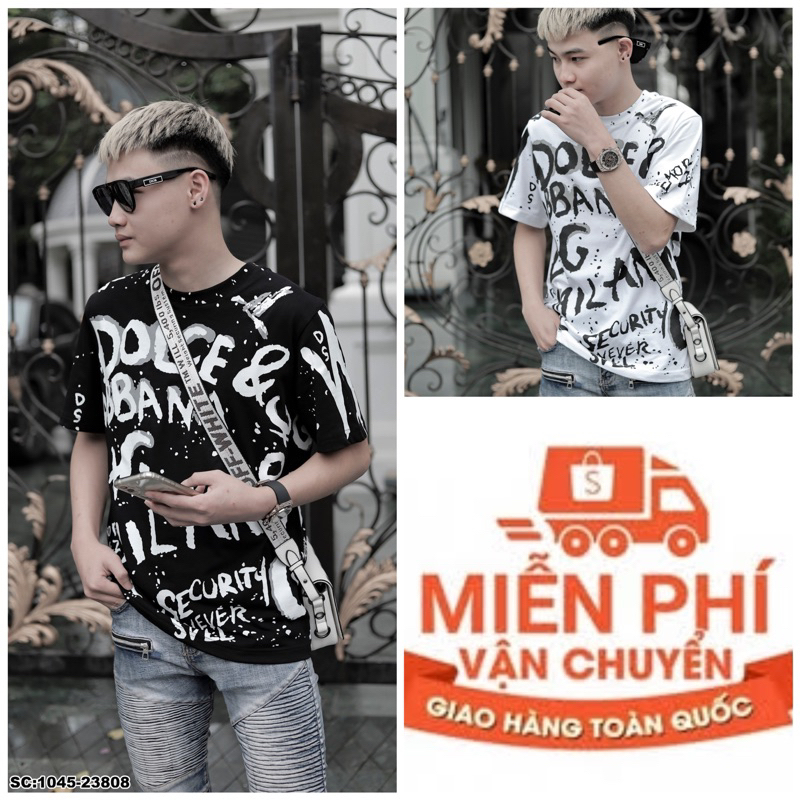 mẫu áo doclee mâu mới nhất bên em giá rẻ hàng mới di trước xu hướng hai màu đen trắng cổ tròn tay ngắn chát vải day dặn