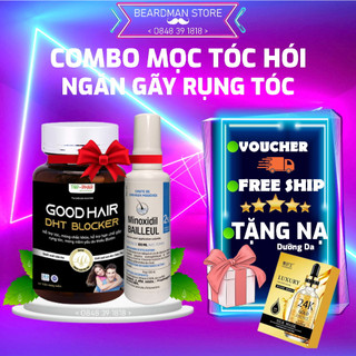 🌈 combo mọc tóc - bailleul minoxidil 2% pháp + good hair dht blocker mọc tóc nhanh 60 viên