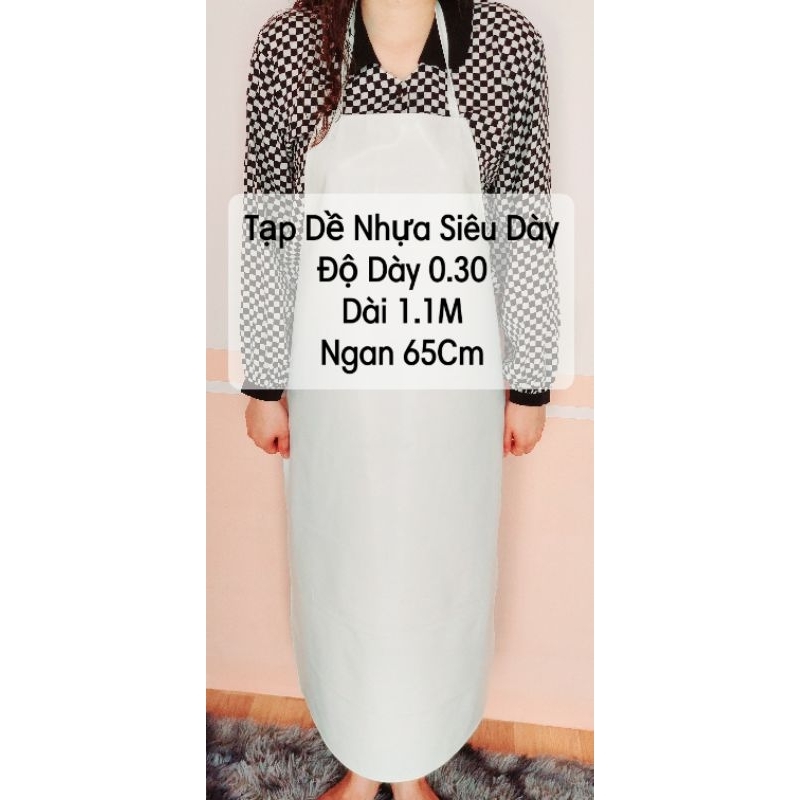 Tạp Dề Chống Thấm Nước, Nhựa Dẻo Cực Kỳ Bền Bỉ, Tạp Dề Nhựa Màu Trắng Sữa