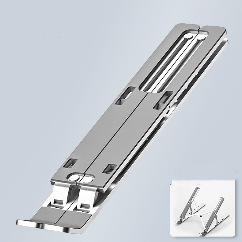 Kệ Laptop, Giá đỡ Laptop bằng hợp kim nhôm tản nhiệt Ráp bọc silicon chống xước, thiết kế chịu lực có thể gập gọn được