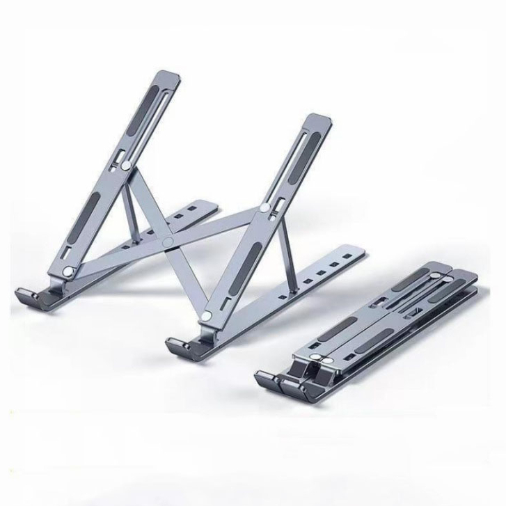 Kệ Laptop, Giá đỡ Laptop bằng hợp kim nhôm tản nhiệt Ráp bọc silicon chống xước, thiết kế chịu lực có thể gập gọn được