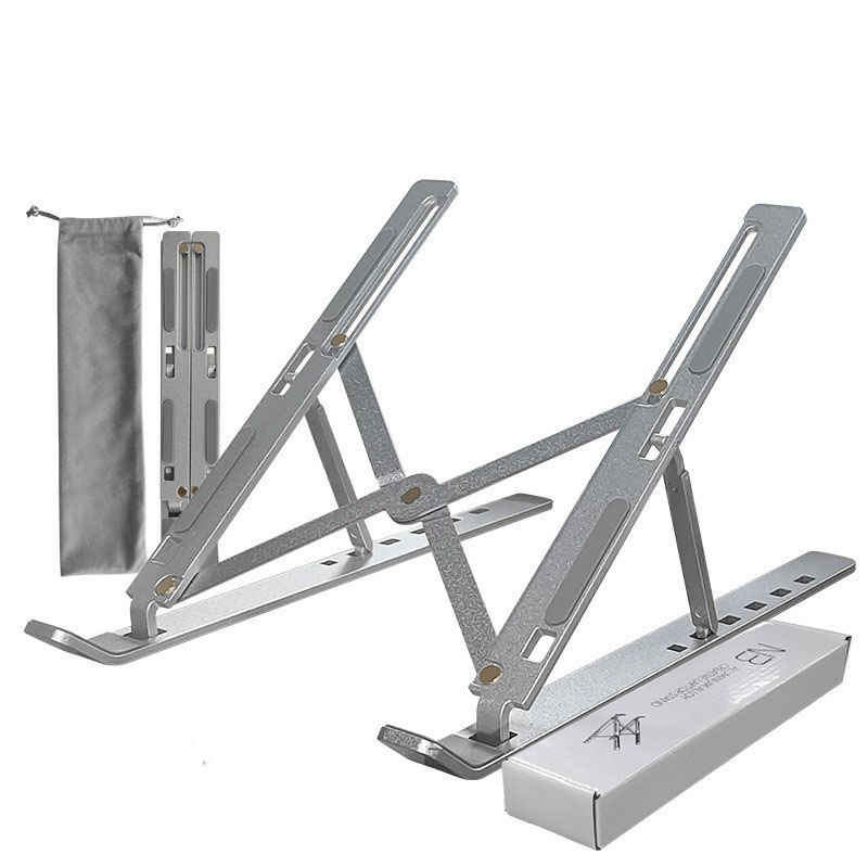 Kệ Laptop, Giá đỡ Laptop bằng hợp kim nhôm tản nhiệt Ráp bọc silicon chống xước, thiết kế chịu lực có thể gập gọn được