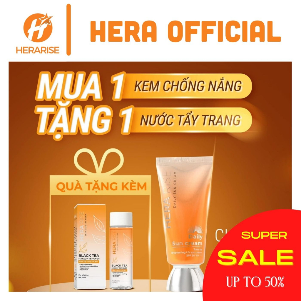 Kem Chống nắng đa tầng phổ rộng HERARISE - Nâng tone, thẩm thấu nhanh, giữ ẩm căng bóng cho da