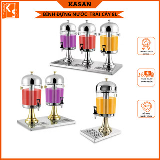 Bình đựng nước ép trái cây inox, bình giữ nhiệt và làm mát đồ uống có vòi gạt 8L. 8Lx2, 8Lx