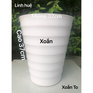 Chậu nhựa trồng cây 2 cái xoắn ốc loại to dày dặn