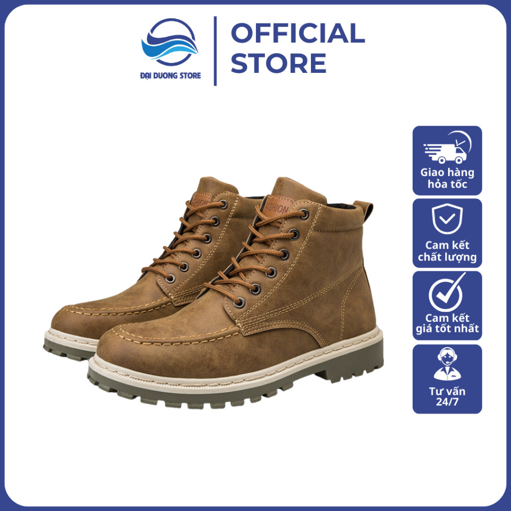 Giày Sneaker Cao Cổ Nam Da Lộn Phong Cách Bụi Bặm Đường Phố Hàn Quốc - Giày Nam Cao Cổ Da Lộn Siêu Đẹp