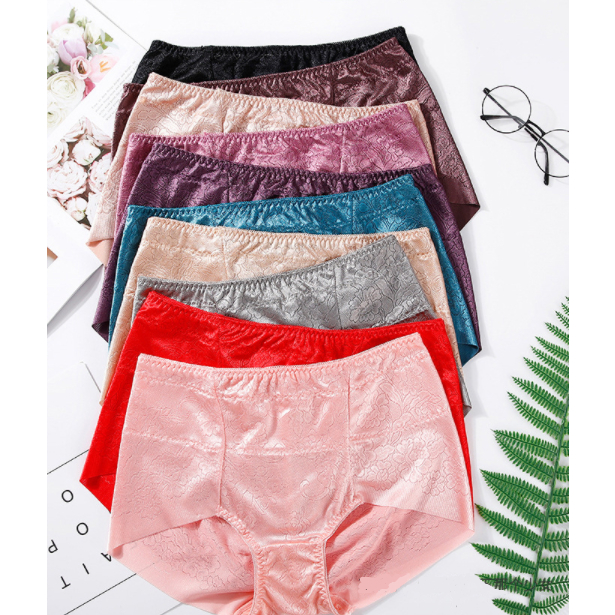 Quần lót nữ gấm hoa lưng cao big size Voronin 6412